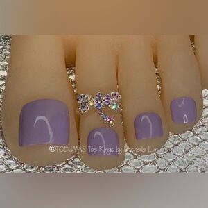 Bride’s Day Iridescent Crystal Dragonfly Toe Ring Stretch Elastic Toe Ring